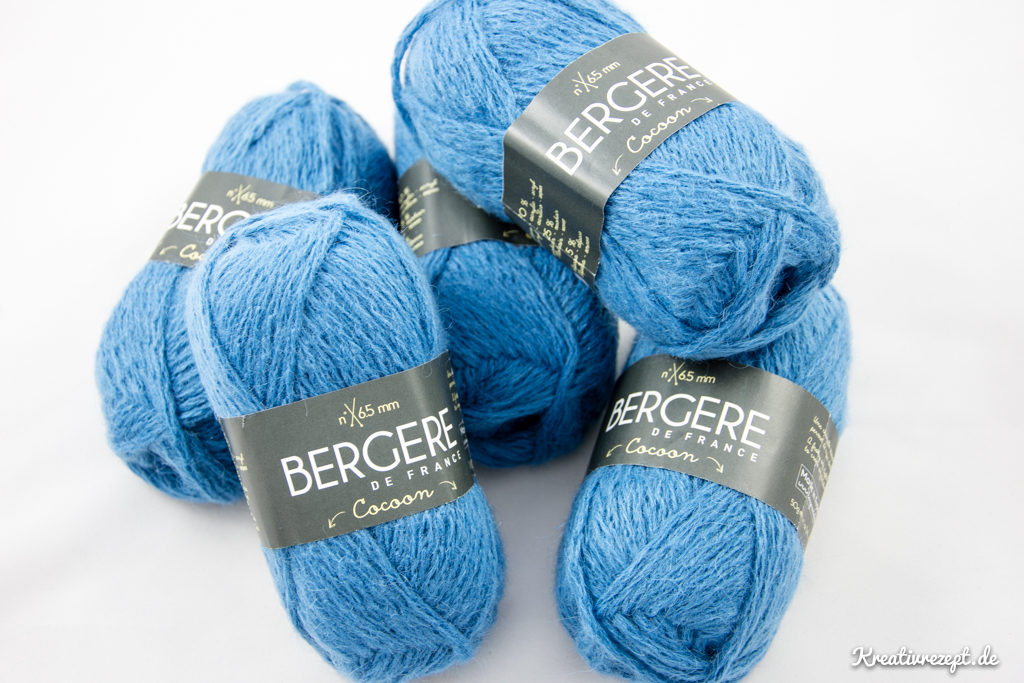 Projekt 3: Wolle "Cocoon" von Bergére de France in Blau
